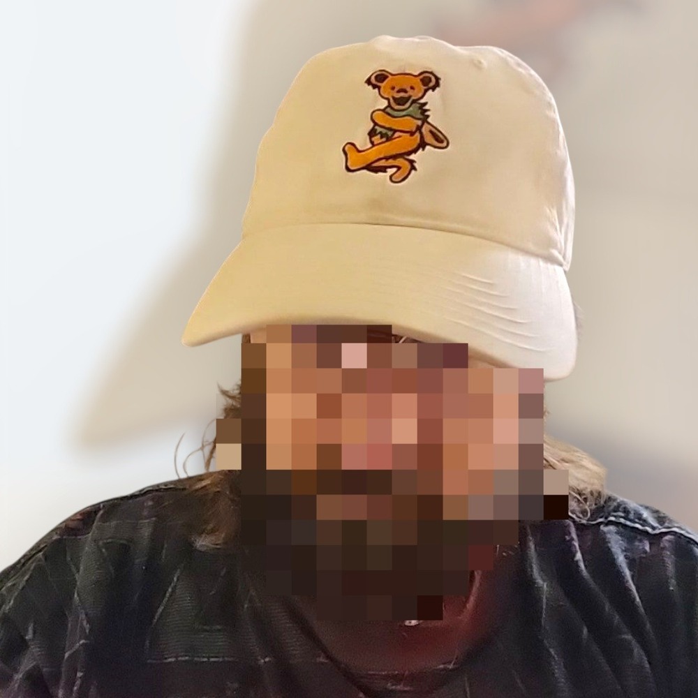 Grateful Dead Dancing Bear White Baseball Hat GUC MAD Engine OSFA Strapback 2022